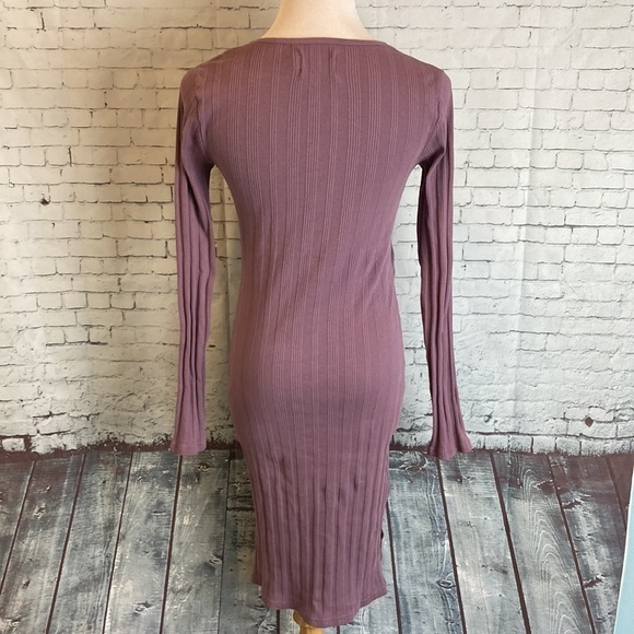 Pact Rib-Fit Henley Dress Sz S Lavender Purple Scandi Girl Granola Sustainable - Picture 12 of 16